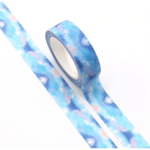 NEW 1pc Decorative Dreamful Blue Starry Sky Washi Tape Kawaii Scrapbooking Tools Masking Tape Photo Album Diy Stationery Tape