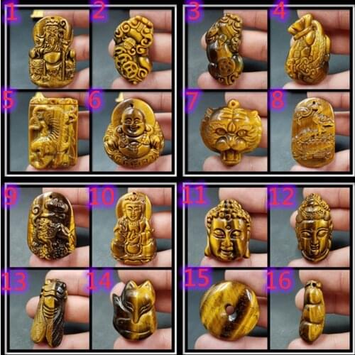 100% natural tiger eye stone jade pendant necklace zodiac tiger jade pendant texture necklace women men jadeite jade jewelry