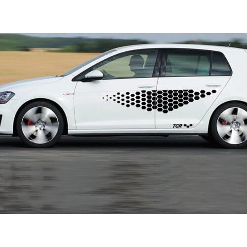 2pcs Car Sticker Door Side Skirt for Volkswagen VW Golf 4 5 6 7 Polo Passat B5 B6 Vinyl Film Decal Automobiles Car Accessories