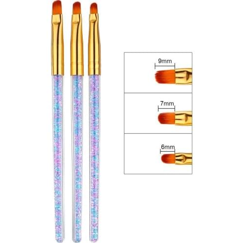 3Pcs/Set Nail Painting Pen Brush Acrylic Gel Extension Builder Manicure Tools наклейки на ногти