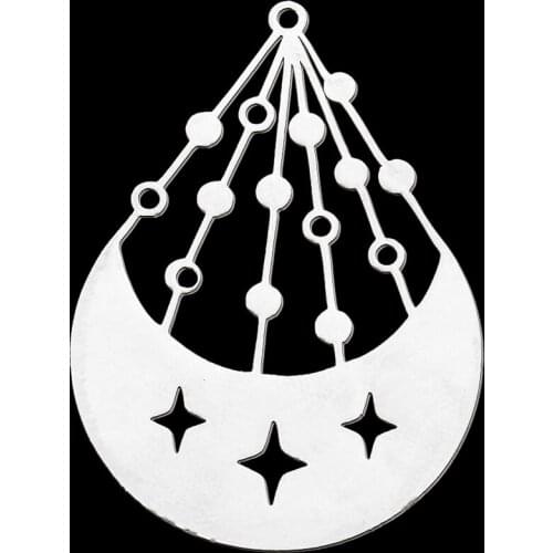 5pcs/lot 100% Stainless Steel Moon Cradle DIY Earring Pendant Charm Wholesale Factory Prices Jewelry Necklace Making Charms
