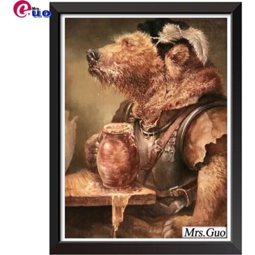 5d Diamond Painting Locksmith Bear Needlework Diamond Art Animals Handmade Home Decor Gift Rhinestones Cross Stitch Kits