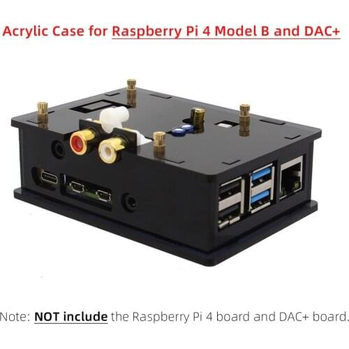 Acrylic Case for Raspberry Pi 4 DAC+ Expansion Board,Protective Enclosure for HIFI Digital Audio Card / Raspberry Pi 4 Model B