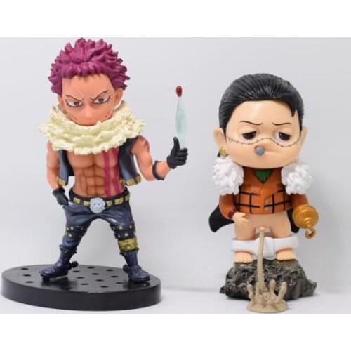 Anime One Piece Charlotte Katakuri & Sir Crocodile Cute Action Figure Model Toys