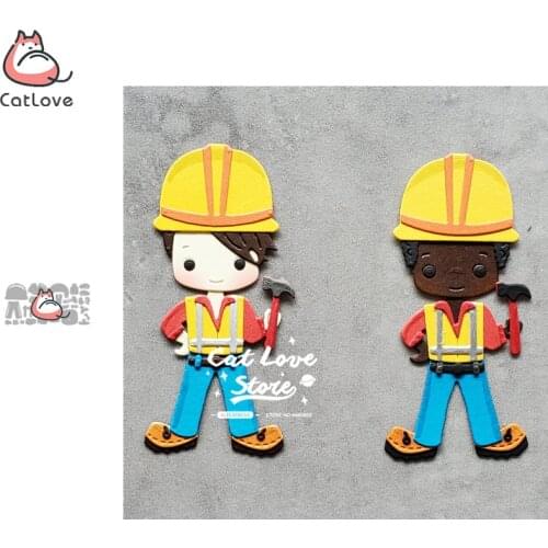 Catlove Worker Workman Metal Cutting Dies Scrapbooking Mold Stencil Die Cuts Card Making DIY Craft Embossing New Dies For 2020
