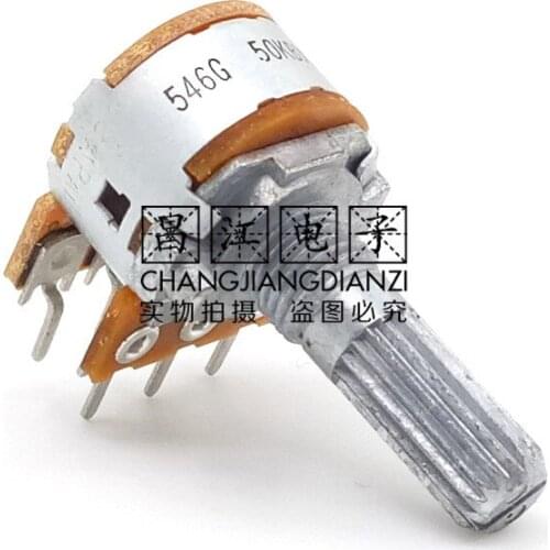 1 Piece B50K Stereo Channel B503 Audio Power Amplifier Volume Potentiometer 20MM Flower Shaft 6 Feet