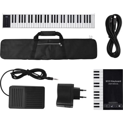 61 Keys Digital Electronic Piano Keyboard MIDI Output 128 Tones 128 Rhythms 14 Demo Songs Recording Programming Playback