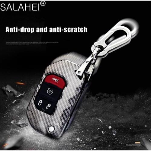 Zinc alloy+TPU Car Key Case Cover For Jeep Wrangler JL 2018 2019 Keychain Key Holder For Car Accessories Full Cover