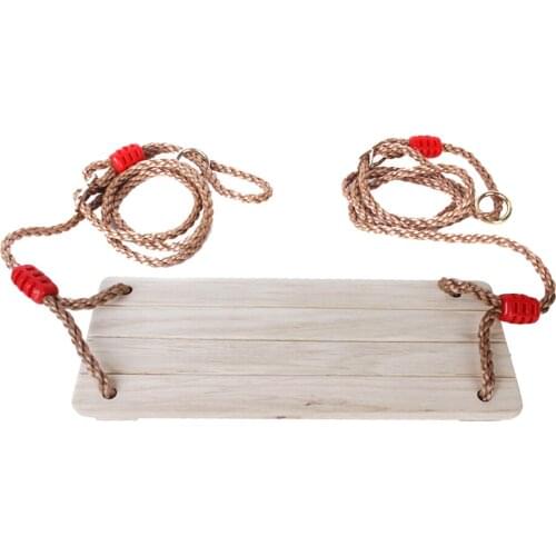 Birch Wooden Indoor Outdoor Swing Seat with Adjustable Rope Kids Garden Swing Playing Toys