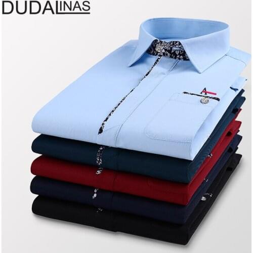 Dudalinas Aramy 2020 brand mens casual shirt short-sleeved cotton slim-fit formal shirt business wear