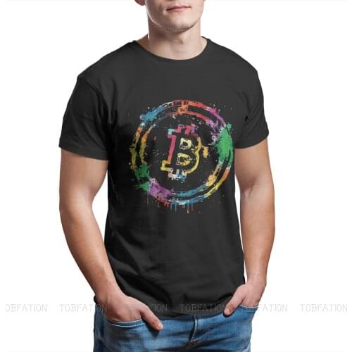 Colors Harajuku TShirt Bitcoin Cryptocurrency Miners Meme Creative Streetwear Comfortable T Shirt Men Short Sleeve Gift Clothes