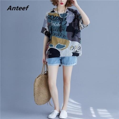 Korean style cotton plus size vintage summer casual loose tee t shirt women t-shirt ladies tshirt clothes 2021 tops streetwear