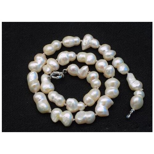 Beautiful freshwater pearl white baroque 12-18mm necklace 18"