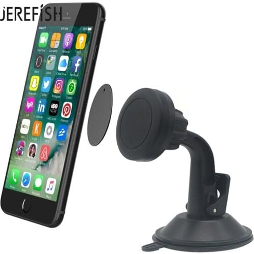 JEREFISH Dashboard Magnetic Car Phone Holder Strong Sticky Washable Suction Cup Car Phone Mount 360 Rotatable Windshield Stand