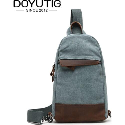 Men Canvas Backpack College Student School Shoulder Bags ForTeenagers Vintage Travel Bag Crazy Horse Leather Crossbody Bags H011