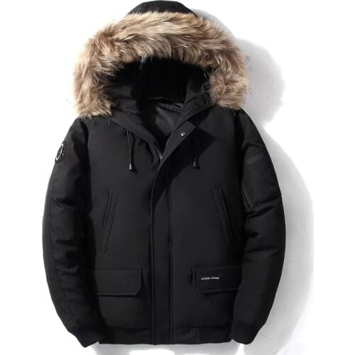 2019 Winter New Mens Down Jacket Casual Large Fur Collar Hooded Short Jacket Duck Down Coat Obese Man Clothing XXXXL