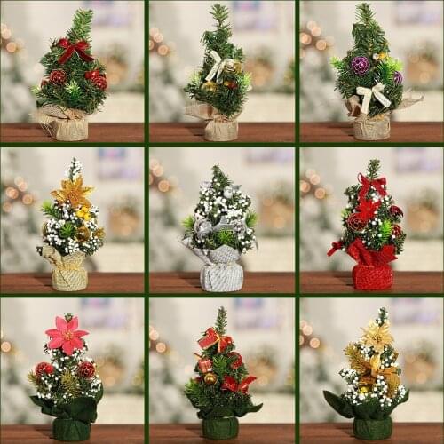 20/CM Table Mini Artificial Christmas Tree Christmas Ornaments Xmas Gift Home Party Supplies Happy New Year Navidad Decoration