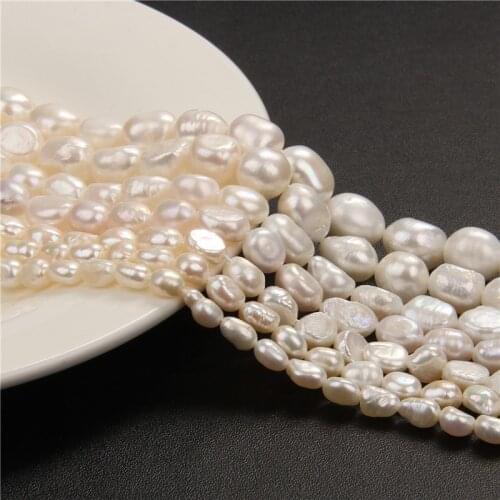 Natural Baroque Pearl Beads 4-11mm White Freshwater Pearl Bulk Loose Beads For Jewelry Making DIY Bracelet Neckalace 14" Strand