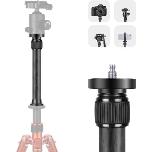 Neewer Tripod Extender, 13” Carbon Fiber Tripod Extension Tube, 2-Section Center Column Handheld Telescopic Stick Rod for Tripod