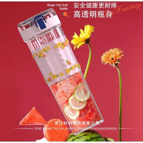 New DIY Fruit Cup 780mL Space Cup Customized Large Capacity Water Bottle PC Plastic Outdoor Travel Portable Kawaii Water Bottle