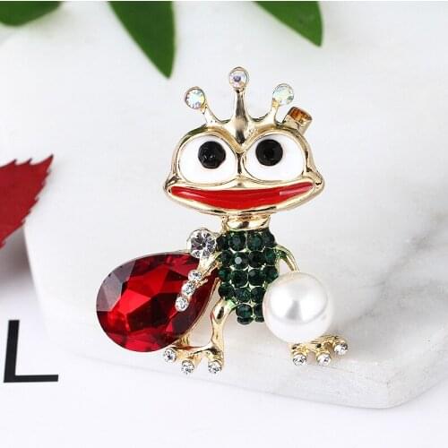 Pomlee New European And American Fashion Frog Brooches For Women Cartoon Ornament Funny Gifts For Men Bijoux Femme 2020