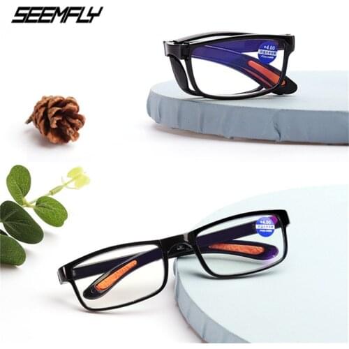 Seemfly Classic Women Men Reading Glasses Portable Folding Eyewear Retro Clear Lens Anti Blue Rays Presbyopic +1.5 2.0 3.0 4.0