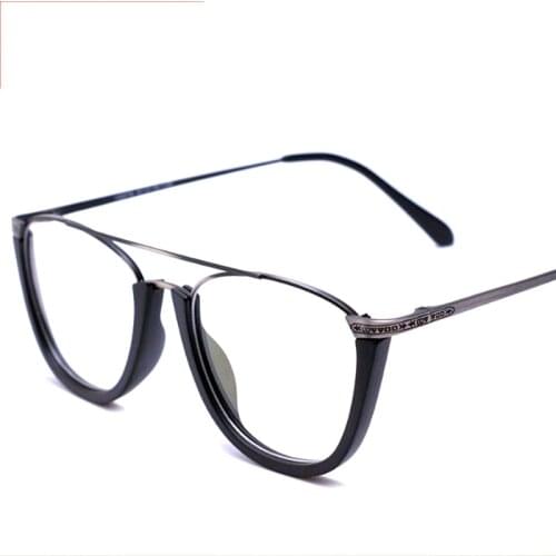 Retro Half Rim Eyeglasses Men Handmade Eyewear Acetate Frames Vintage Myopia Glasses Transparent Prescription Spectacles
