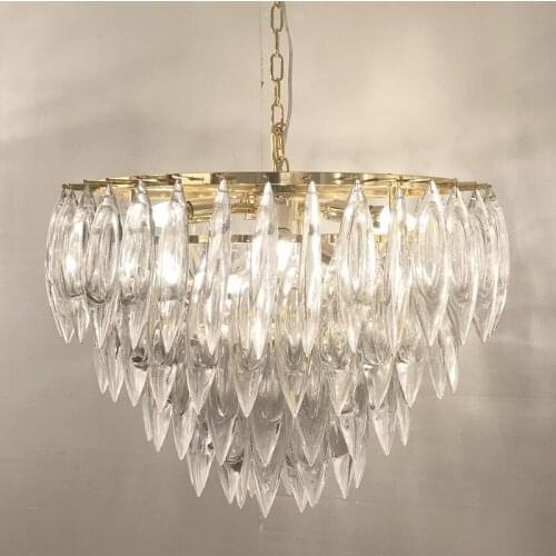 Postmodern light luxury living room dining room glass crystal chandelier porch stairs bedroom project hotel model room lamp