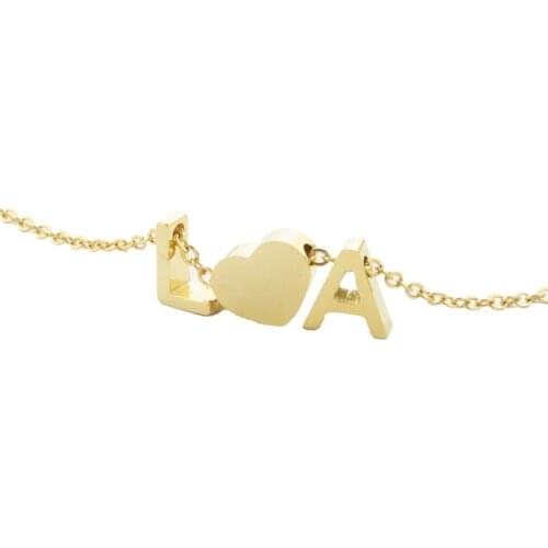 Runda Fashion Ladies Love Pendant Necklace Gold Plated Jewelry Gift for Girlfriend and Wife