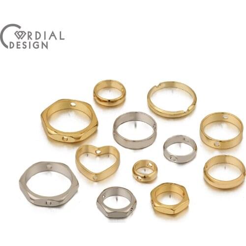 Cordial 20Pcs Jewelry Findings & Components/Connector/Loop Shape/Genuine Gold Plating/Copper Materials/Hand Made/DIY Accessories