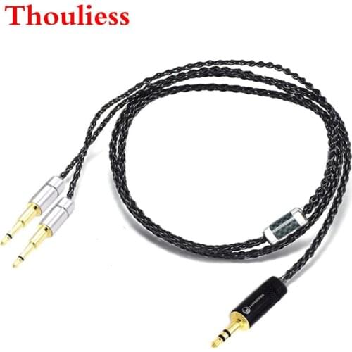 Thouliess HIFI 7n OCC Silver Plated Headphone Upgrade Cable for OPPO PM-1 PM-2 HE1000 400S 560 Headphones（2x2.5mm Extended plug