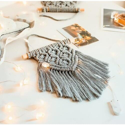 Handmade Woven Natural Cotton Macrame Wall Hanging Tapestry Wedding Wall Decoration Backdrop Wall Home Living Room Decor Art