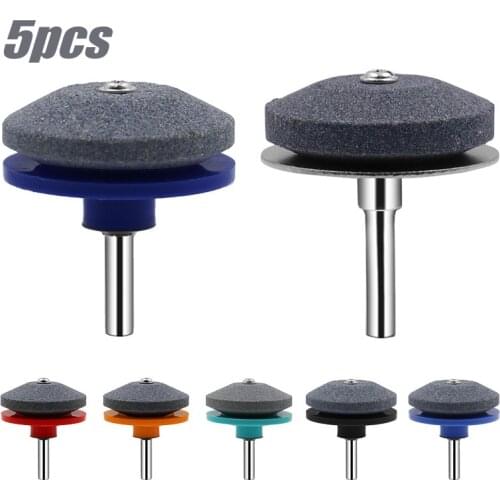 Hot 50mm Lawn Mower Blade Sharpener Ceramic Grinding Wheel Lawn Mower Blade Sharpener Universal Rotary Drill Cuts Free Shipping