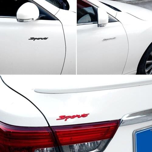 Universal Handwriting Conjoined Letter SPORT Chrome Decoration Sticker 3D Emblem Car Auto Badge Vehicles Metal Decals Styli T6G6