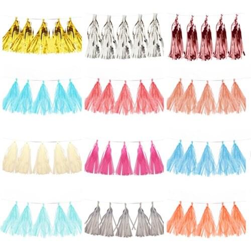 WALMD 15Pcs 14inch Tissue Paper Tassels Garland for Wedding Decoration DIY Birthday Party Baby Shower Event Party Supplies