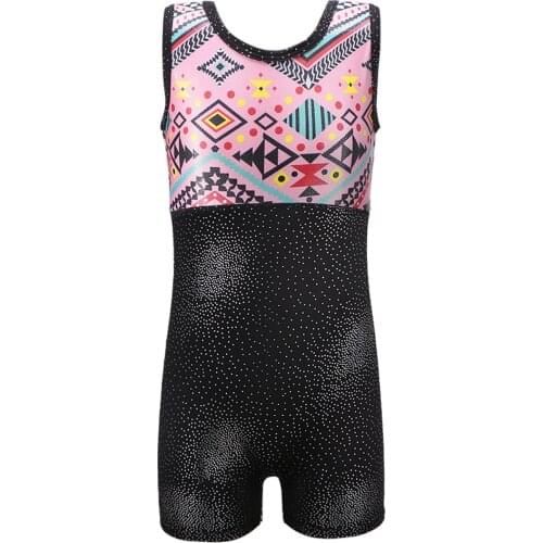 Girls Kikds Leotards Gymnastics Ballet Tutu Patchwork Style Backless Professional Dance Wear Biketard Playwear Costume 3-10Y