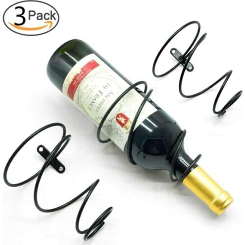 Iron Wall Wine Holder Rack Black, Bronze Set of 3 Metal Wine Rack 10X5X14CM Bar Accessories Home Bars Wine Beer Bottle