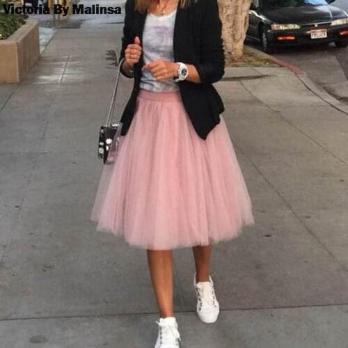Women Tulle Skirt Women Pink Knee Length Empire Girls Secret Tutu Plus Size Tulle Skirts 5XL 4XL Custom Made