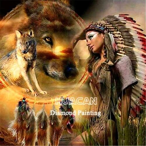 Wolf Animal DIY Embroidery 11CT Cross Stitch Kits Needlework Craft Set Printed Canvas Cotton Thread Home Decoration For Sale