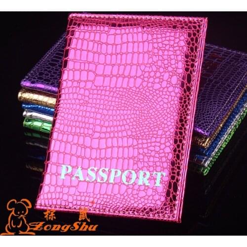 Zongshu shine crocodile passport cover for women famous brand new covers for travel documents fashion designer passport holder