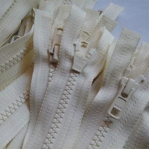 10 Pcs/lot Cheap Resin Plastic Ykk Zipper Heavy Duty Repair Open End Off White Fasteners Jacket Down Sweater Sewing Accessories