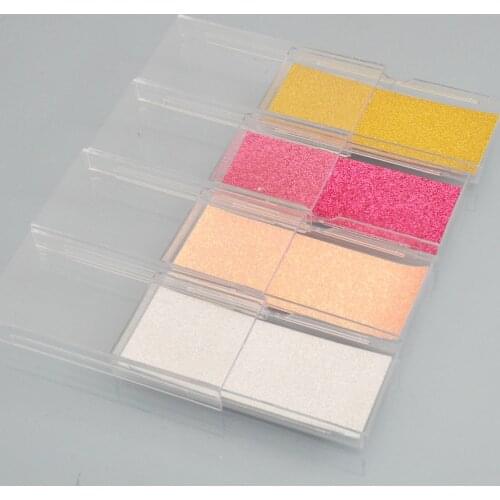 100/pack Wholesale Custom eyelash packaging box lash boxes packaging glitter sliding plasticlash case with clear tray holder