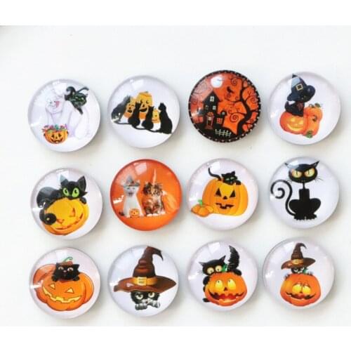 Free shipping (12pcs/lot)Halloween Pumpkin/Cats Fridge Magnet Retro message stickers Refrigerator Magnet Kitchen Home Decor