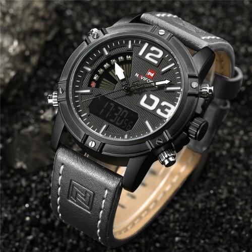 2020 Top Luxury Brand NAVIFORCE Men Sports Watches Waterproof Quartz Clock Male Fashion Leather Wrist Watch Relogio Masculino