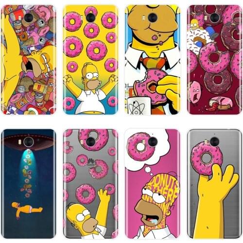 Phone Case Silicone For Huawei Y5 Y6 Y7 Prime 2018 Y9 2019 Anime Cartoon Donut Back Cover For Huawei Y3 Y5 Y6 II Y7 2017 Pro