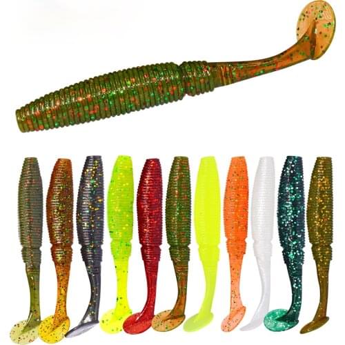 Worm Fishing Soft Lures 75mm T Tail Soft Bait Artificial Baits Bass Wobblers Swimbait Fishing Tackle Aquarium Savage-gear Raglou