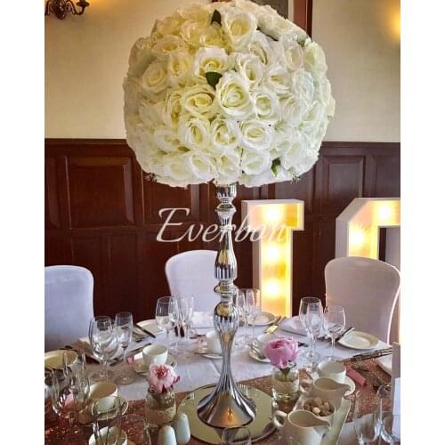 Elegant wedding centerpiece gold silver metal flower stand votive candle holder wedding decoration candlestick