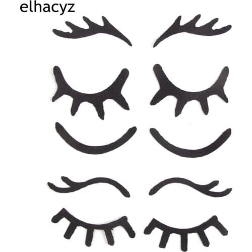 12pcs/lot NEW Birthday Ornament Black Non-Woven Felt Horse Sleepy Cake Eyelash Decoration for Women Kids DIY Horn Headband