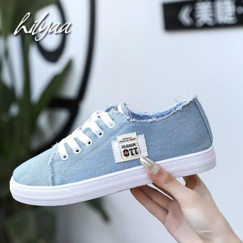 2020 Classical Women Denim Vulcanized Shoes Spring Autumn Female Flats Sneakers Outdoor Sport Lace-up Fashion tenis feminino
