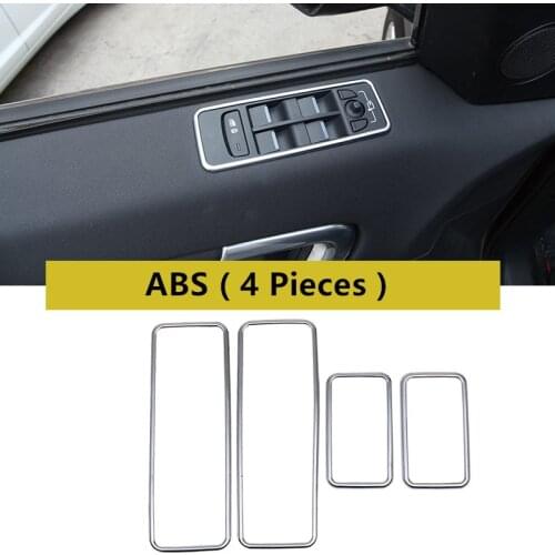 4pcs Chrome ABS Window Glass Lifter Buttons Dicoration Frame Decals For Land Rover Discovery Sport 2015-16 Interior Accessories